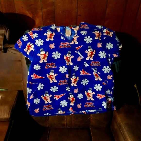 Christmas scrub top